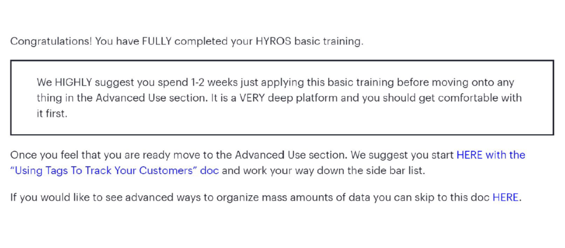 ✗ Hyros - 1 to 2 weeks for the basics!