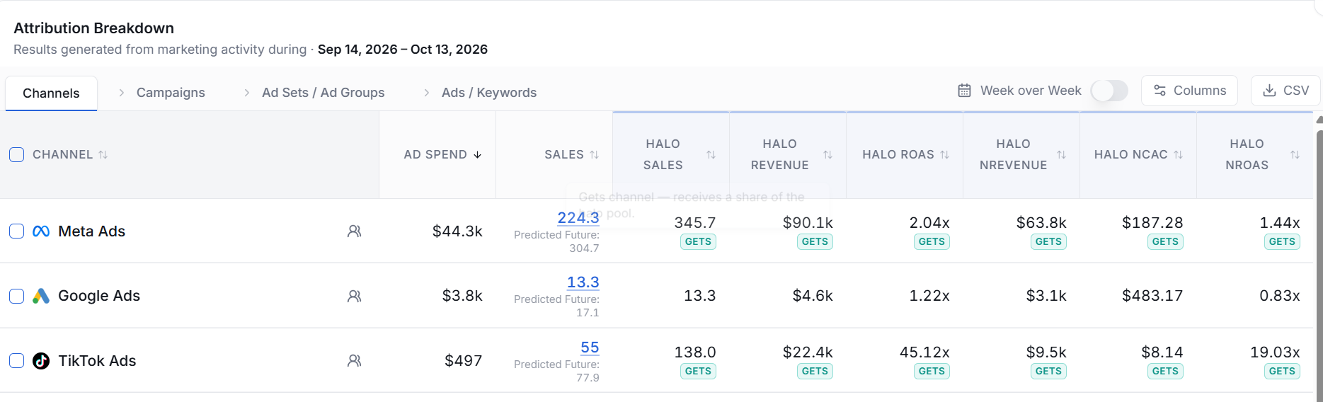 Attribution-Report-Halo-Columns