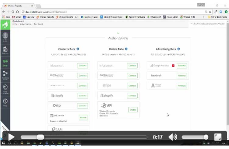 A video in the Wicked Reports KnowledgeBase takes customers through the authorization process from start to finish, giving simple clear directions. 